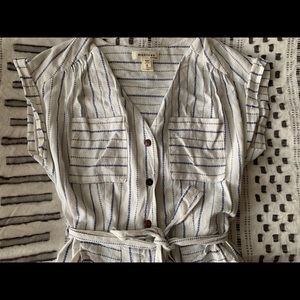 White Striped Jumpsuit